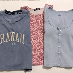 Brandy Melville trio short sleeve tops